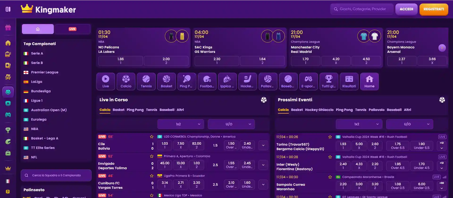 kingmaker casino sport