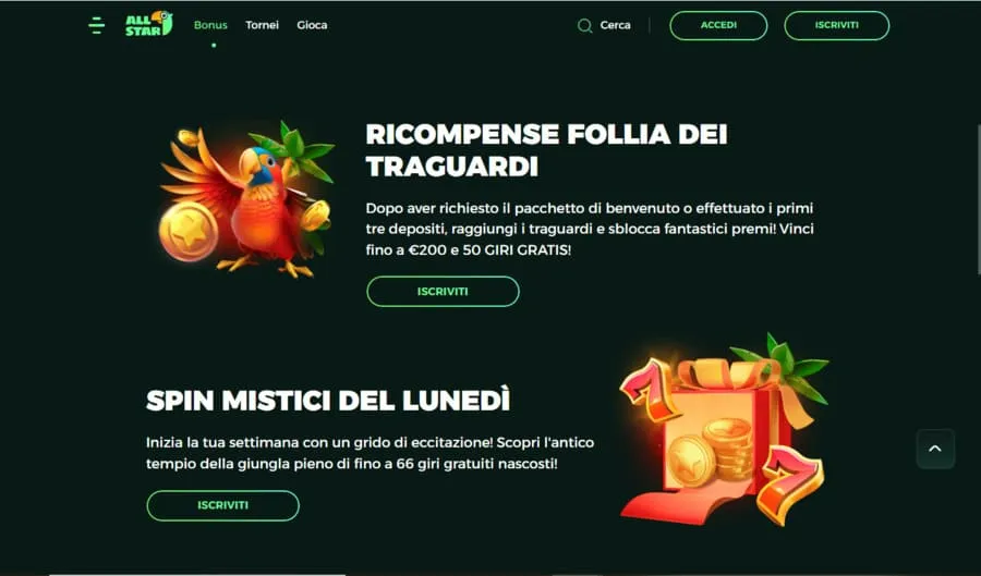 All Star casino bonus